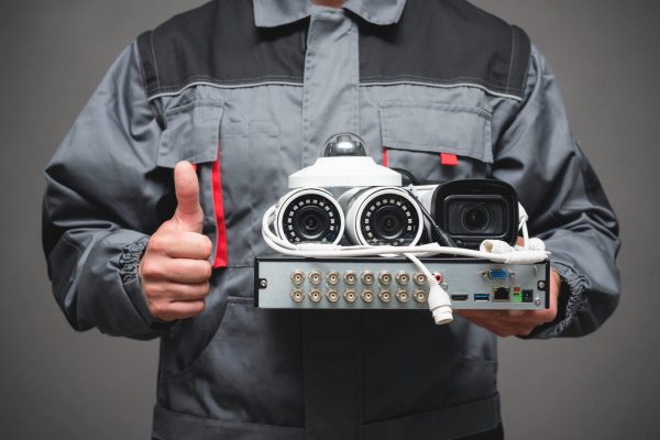 CCTV Installation Wizard concept. Service for installing CCTV cameras.